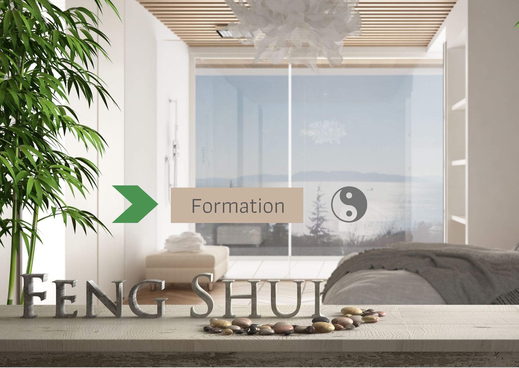 Chambre aménagée dans l'esprit feng shui